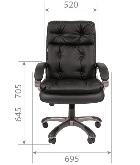Кресло компьютерное CHAIRMAN 442 Экокожа черная в Вологде - изображение 4