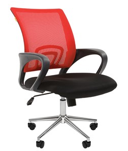 Кресло CHAIRMAN 696 CHROME Сетка TW-69 (красный) в Вологде - предосмотр 1