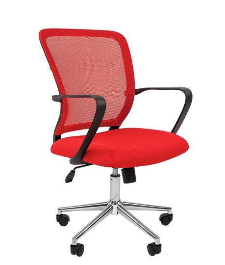 Кресло компьютерное CHAIRMAN 698 CHROME new Сетка TW-69 (красный) в Вологде - изображение 1