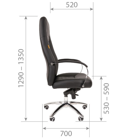 Офисное кресло CHAIRMAN 950 Экокожа черная в Вологде - изображение 4