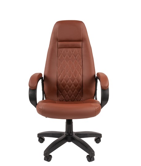 Кресло компьютерное CHAIRMAN 950LT Экокожа коричневая в Вологде - изображение 3