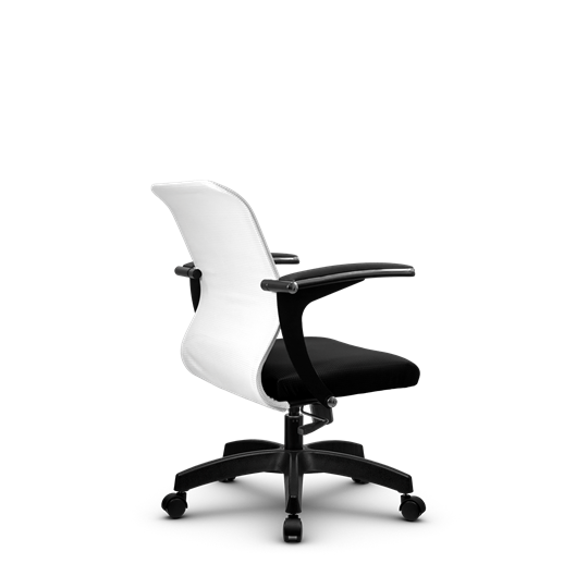 Кресло компьютерное SU-M-4/подл.160/осн.001, Белый/Черный в Вологде - изображение 2