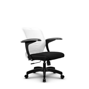 Кресло компьютерное SU-M-4/подл.160/осн.001, Белый/Черный в Вологде - предосмотр