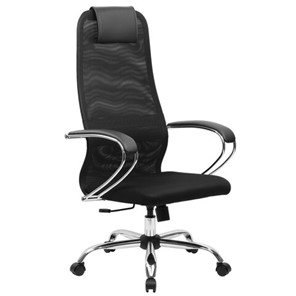 Офисный стул BRABIX PREMIUM "Ultimate EX-800" хром, плотная двойная сетка Х2, черное, 532911 в Вологде