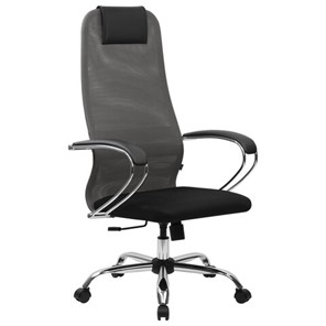 Офисный стул BRABIX PREMIUM "Ultimate EX-800" хром, плотная двойная сетка Х2, черное/серое, 532912 в Вологде
