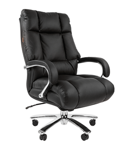 Офисное кресло CHAIRMAN 405 черное нат.кожа/экокожа в Вологде