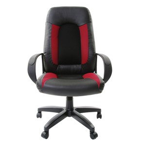 Кресло офисное Brabix Strike EX-525 (экокожа черная, ткань черная/бордовая, TW) в Вологде - предосмотр