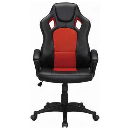 Компьютерное кресло Brabix Rider EX-544 (экокожа черная/ткань красная) 531583 в Вологде - изображение
