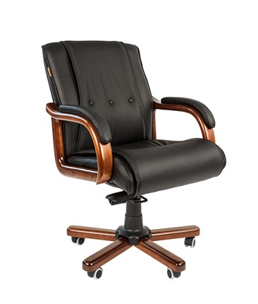 Кресло CHAIRMAN 653M кожа черная в Вологде - изображение