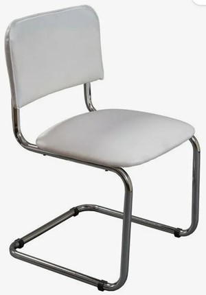 Офисный стул Sylwia chrome белый ECO 50 в Вологде - изображение