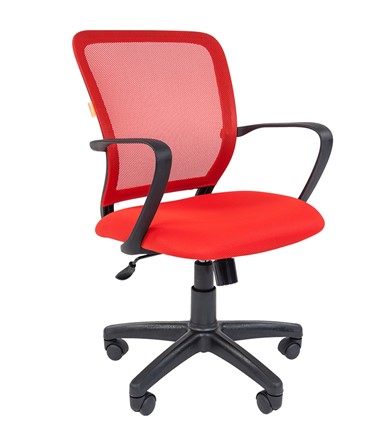Компьютерное кресло CHAIRMAN 698 black TW-69, ткань, цвет красный в Вологде - изображение