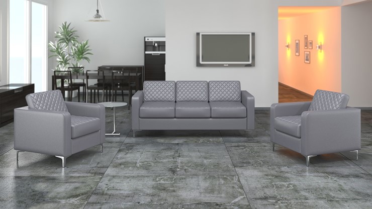 Прямой диван Актив трехместный, серый в Вологде - изображение 5