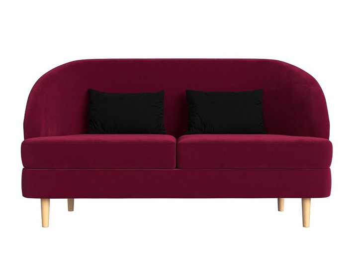 Офисный диван Атико, Бордовый\Черный (Микровельвет) в Вологде - изображение 1