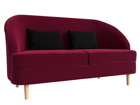 Офисный диван Атико, Бордовый\Черный (Микровельвет) в Вологде - изображение