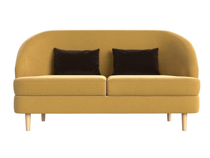 Офисный диван Атико, Желтый/Коричневый (Микровельвет) в Вологде - изображение 1