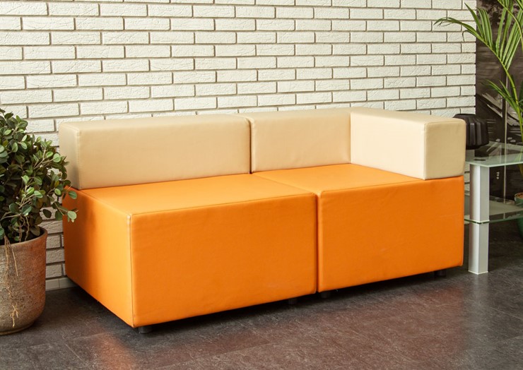 Офисный диван модульный Октава, 3-х местный, экокожа премиум / светло-бежевая CN1112 в Вологде - изображение 6