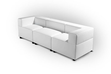 Офисный диван модульный Октава, 3-х местный, экокожа премиум / светло-бежевая CN1112 в Вологде - предосмотр