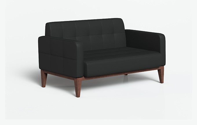 Офисный диван 2-местный Норд, черный 137 в Вологде - изображение 1