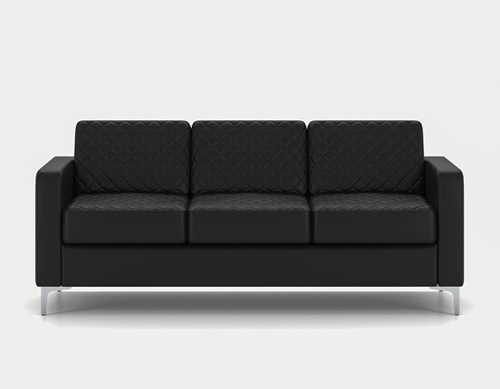 Прямой диван Актив трехместный, черный в Вологде - изображение