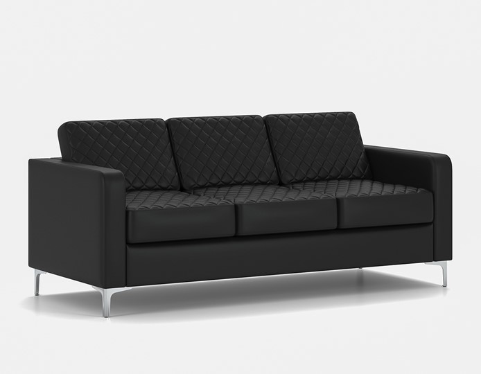 Прямой диван Актив трехместный, черный в Вологде - изображение 1