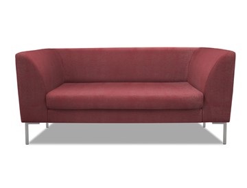 Мягкий офисный диван Сиеста 2-местный, ткань Сахара / красная С30 в Вологде