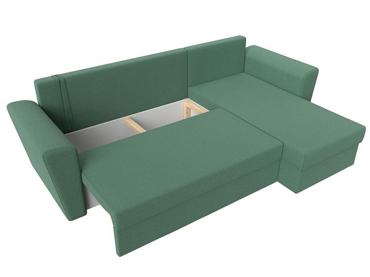 Угловой диван Амстердам Лайт, Амур зеленый (рогожка) в Вологде - изображение 1