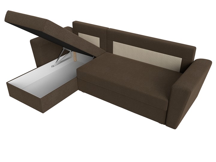 Угловой диван Амстердам Лайт, Коричневый (рогожка) в Вологде - изображение 7