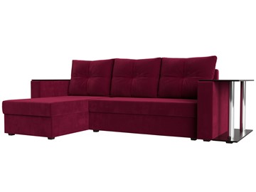 Угловой раскладной диван Атланта Лайт, Бордовый (микровельвет) в Вологде - предосмотр