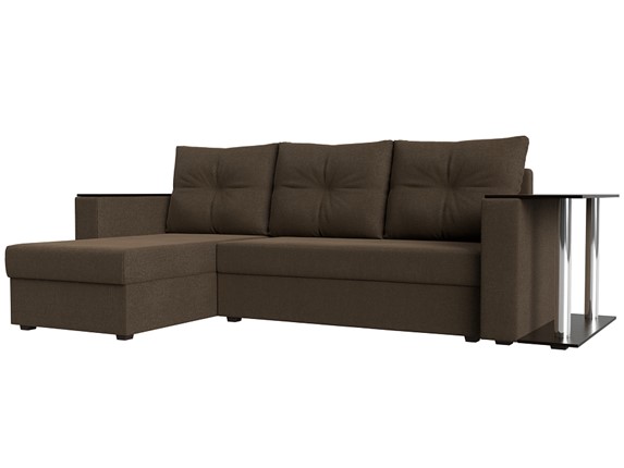 Угловой диван Атланта Лайт, Коричневый (рогожка) в Вологде - изображение