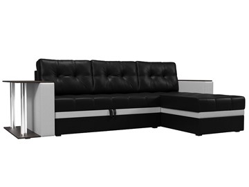 Угловой раскладной диван Атланта М, Черный/Белый (экокожа) в Вологде