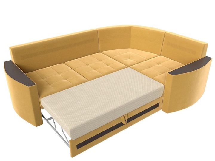 Угловой раскладной диван Белла, Желтый (Микровельвет) в Вологде - изображение 1