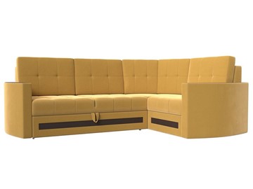 Угловой раскладной диван Белла, Желтый (Микровельвет) в Вологде