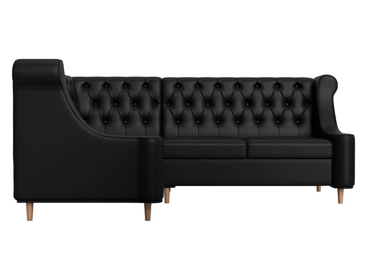 Угловой диван Бронкс, Черный (экокожа) в Вологде - изображение 1