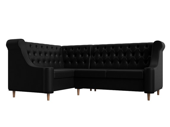 Угловой диван Бронкс, Черный (экокожа) в Вологде - изображение