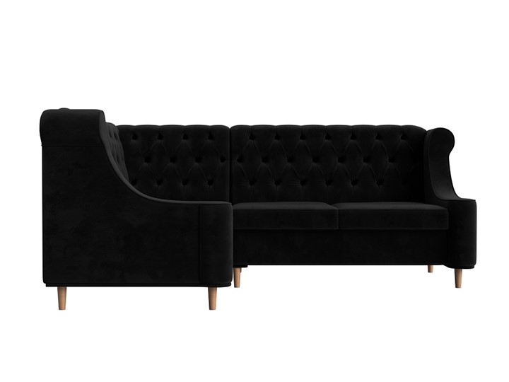 Угловой диван Бронкс, Черный (Велюр) в Вологде - изображение 1