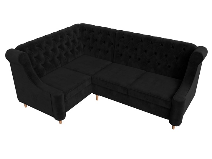 Угловой диван Бронкс, Черный (Велюр) в Вологде - изображение 4