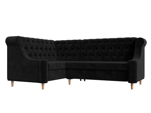Угловой диван Бронкс, Черный (Велюр) в Вологде - изображение