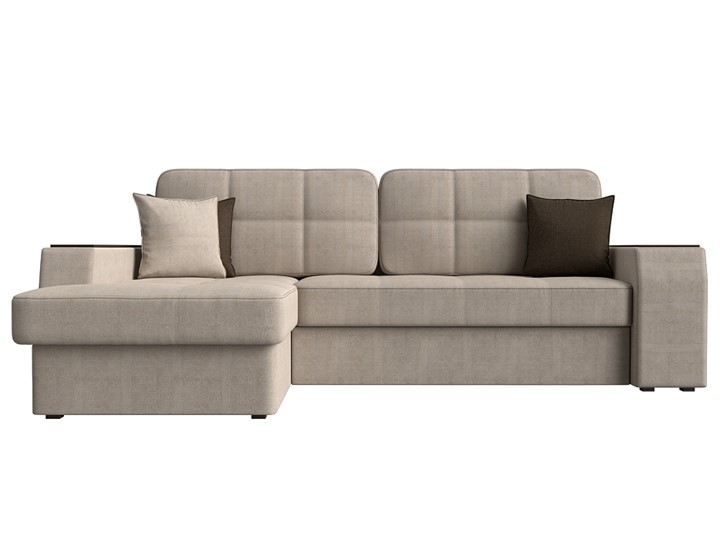 Угловой диван Брюссель, Бежевый/коричневый (рогожка) в Вологде - изображение 1