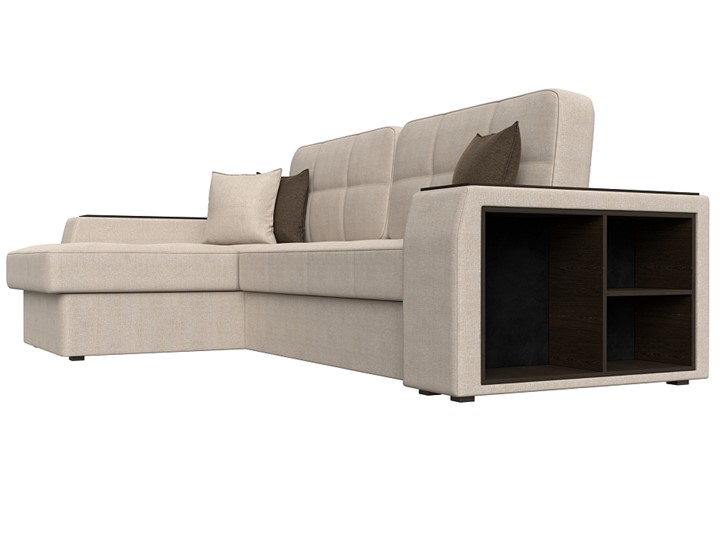 Угловой диван Брюссель, Бежевый/коричневый (рогожка) в Вологде - изображение 2