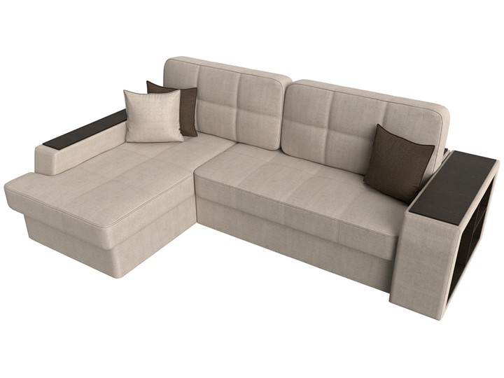 Угловой диван Брюссель, Бежевый/коричневый (рогожка) в Вологде - изображение 4