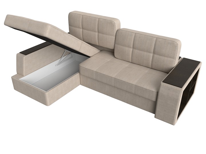 Угловой диван Брюссель, Бежевый/коричневый (рогожка) в Вологде - изображение 6