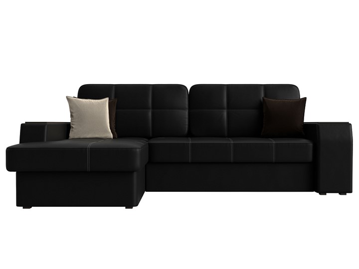 Угловой диван Брюссель, Черный (экокожа) в Вологде - изображение 1
