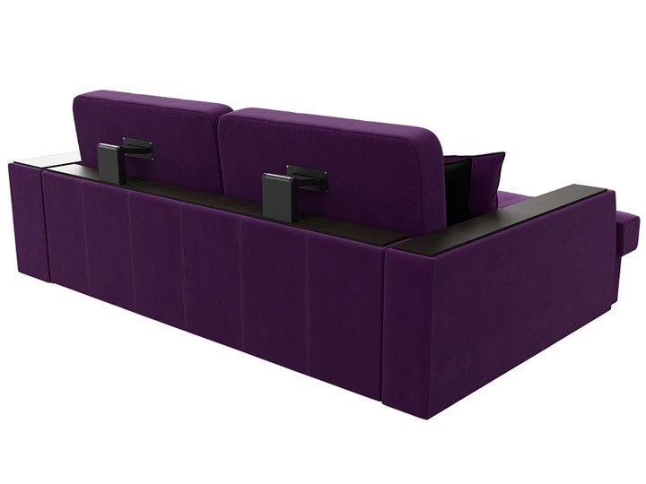 Угловой диван Брюссель, Фиолетовый/черный (вельвет) в Вологде - изображение 7