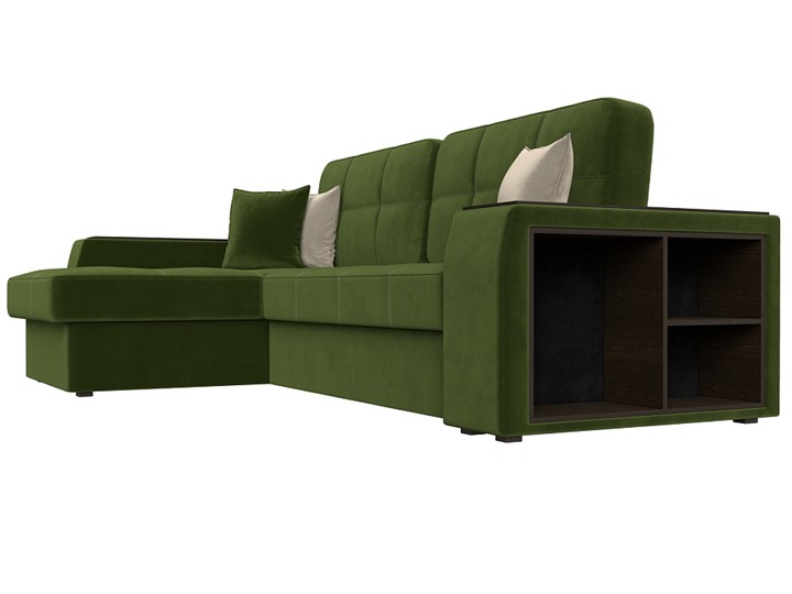 Угловой диван Брюссель, Зеленый/бежевый (вельвет) в Вологде - изображение 2