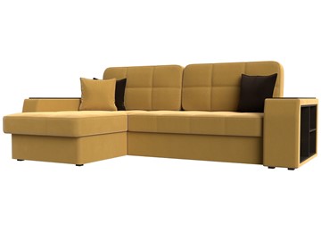 Угловой раскладной диван Брюссель, Желтый (микровельвет) в Вологде