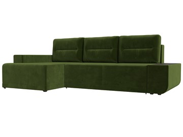 Угловой диван для гостиной Чикаго, Зеленый (микровельвет) в Вологде