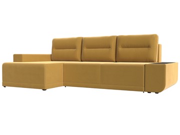 Угловой диван для гостиной Чикаго, Желтый (микровельвет) в Вологде