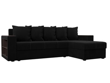 Угловой раскладной диван Дубай Лайт, Черный (микровельвет) в Вологде