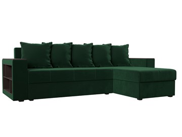 Угловой раскладной диван Дубай Лайт, Зеленый (велюр) в Вологде