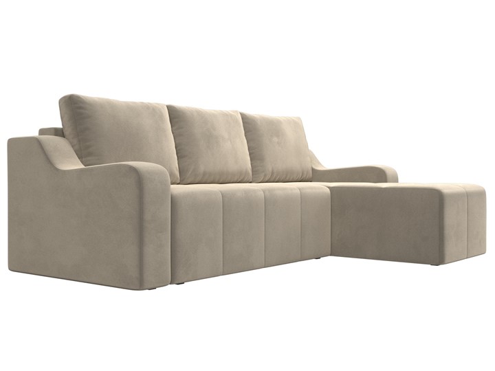 Угловой диван для гостиной Элида, Бежевый (микровельвет) в Вологде - изображение 3